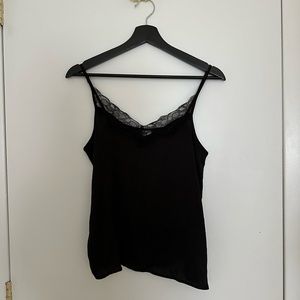 Black lace trim cami